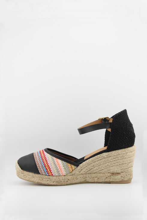 Jutelia Woven Zigzag Pattern Wedge Espadrilles